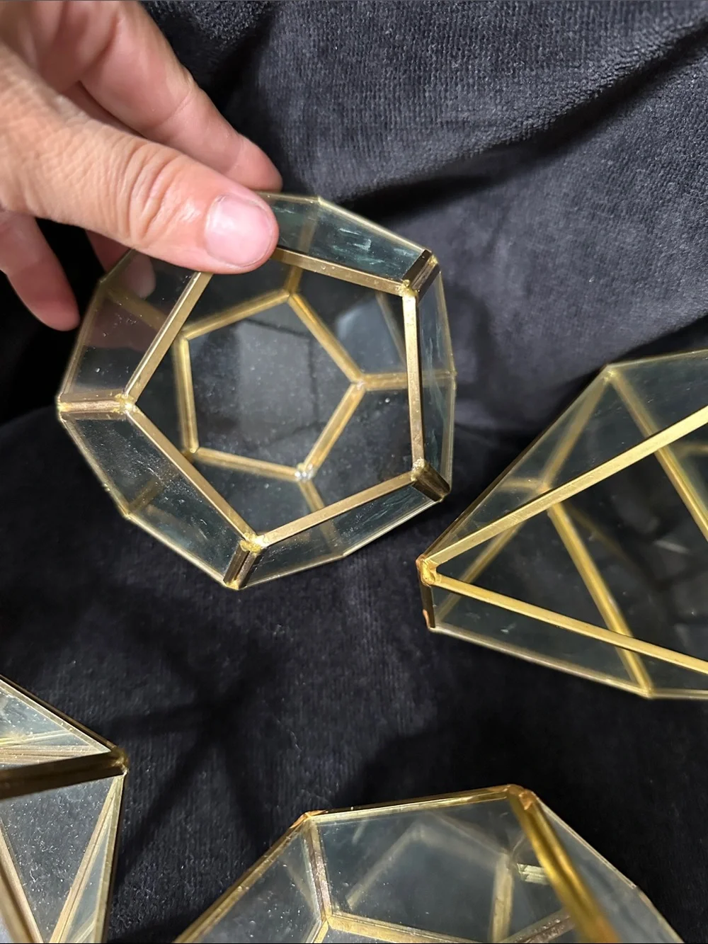 Geometric Glass Terrarium Set of 5